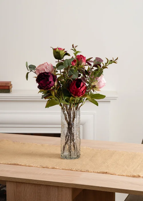 Scottish Everlastings Burgundy & Pink Rose Arrangement 57cm - One Size Image 1