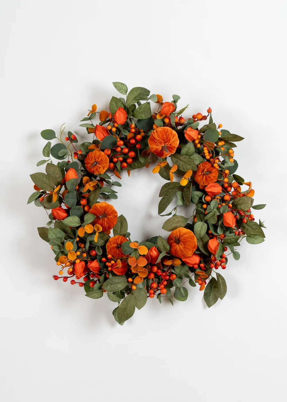 Scottish Everlastings Rich Orange Pumpkin Wreath 60cm - One Size Image 3