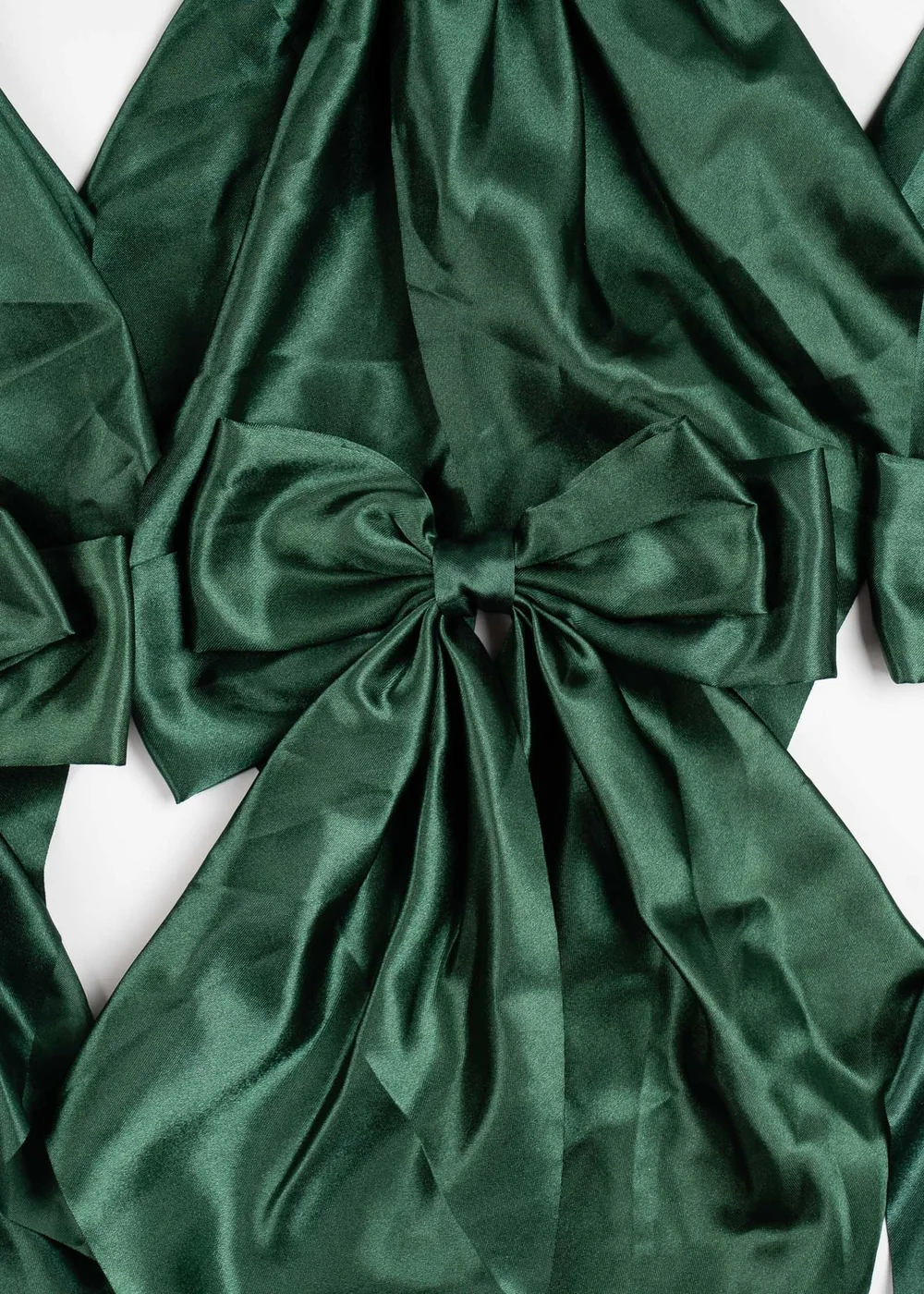 Scottish Everlastings Satin Bow Clip 6pc Set Green 19cm - One Size Image 2