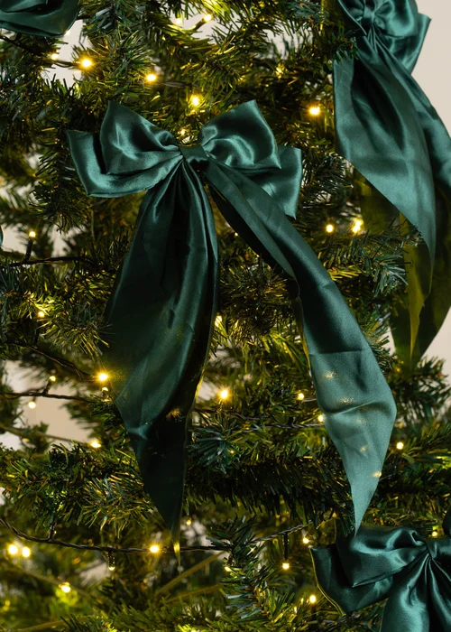 Scottish Everlastings Satin Bow Clip 6pc Set Green 19cm - One Size Image 1