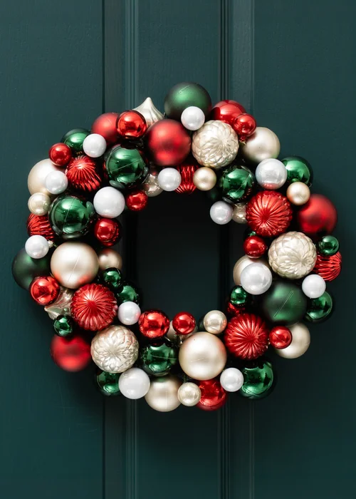 Scottish Everlastings Bauble Wreath Green-Red 41cm - One Size Image 1