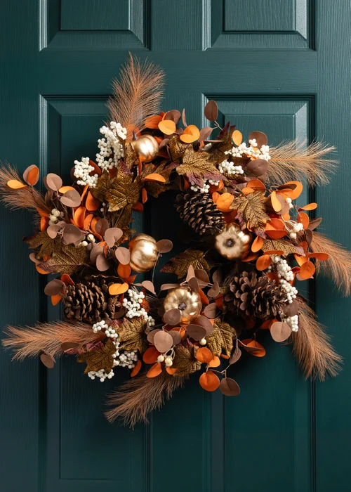 Scottish Everlastings Premium Wreath Brown / Gold 45cm - One Size Image 1