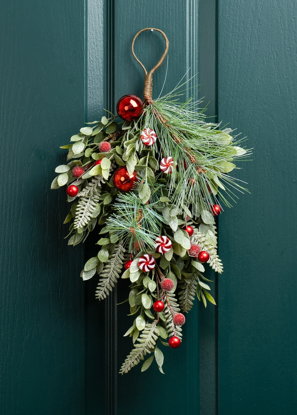 Scottish Everlastings Candy Cane & Bauble Swag 48cm - One Size Image 1