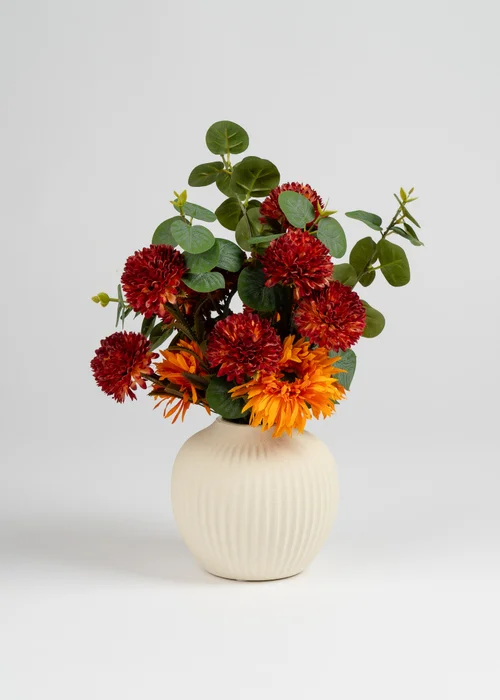 Scottish Everlastings Chrysanthemum & Eucalyptus Arrangement 43cm - One Size Image 2