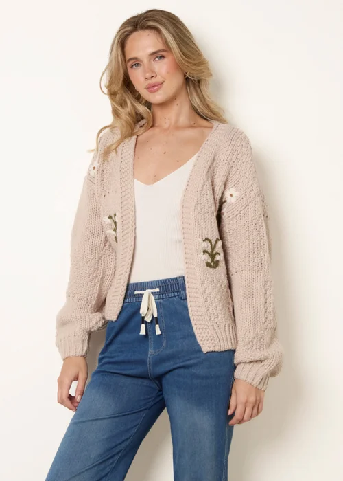 Blue Vanilla Stone Flower Embroidery Cardigan - S/M Image 1