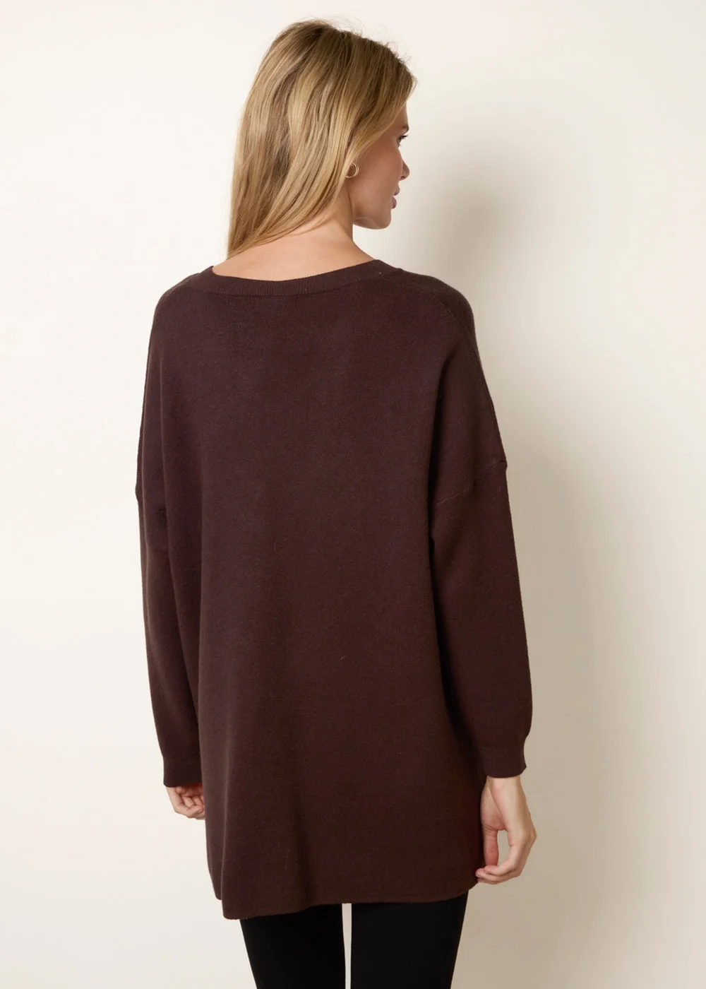 Blue Vanilla Brown Diamante Pocket Knit Jumper - One Size Image 4