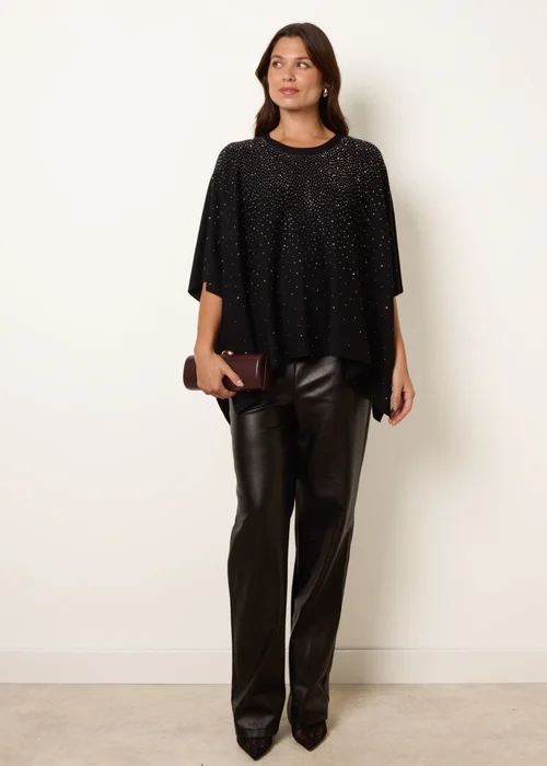 Blue Vanilla Black Stud Embellished Knit Top - One Size Image 3