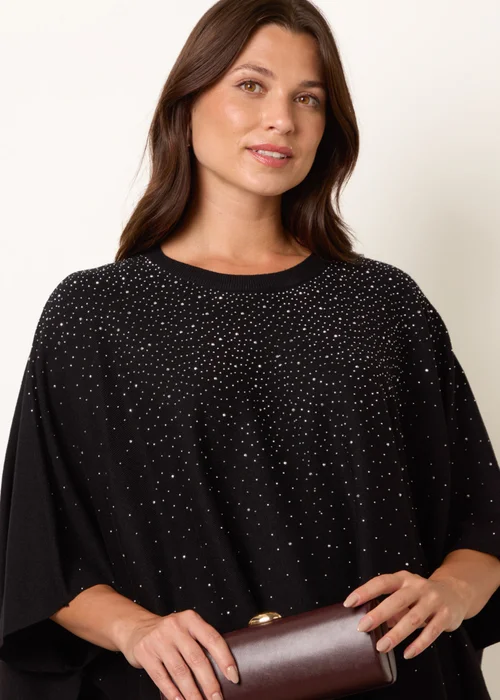 Blue Vanilla Black Stud Embellished Knit Top - One Size Image 2