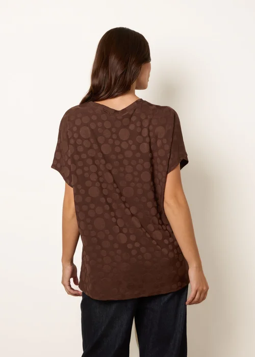 Blue Vanilla Brown Textured Bubble Print Top - S/M Image 4