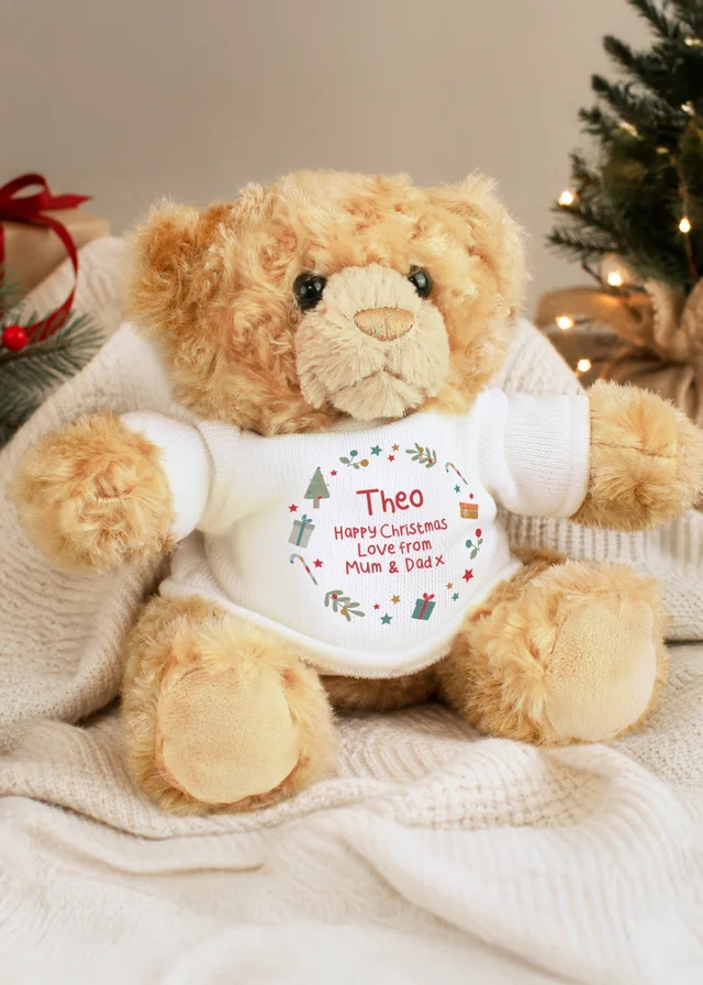 Personalised Memento Company Brown Christmas Bear