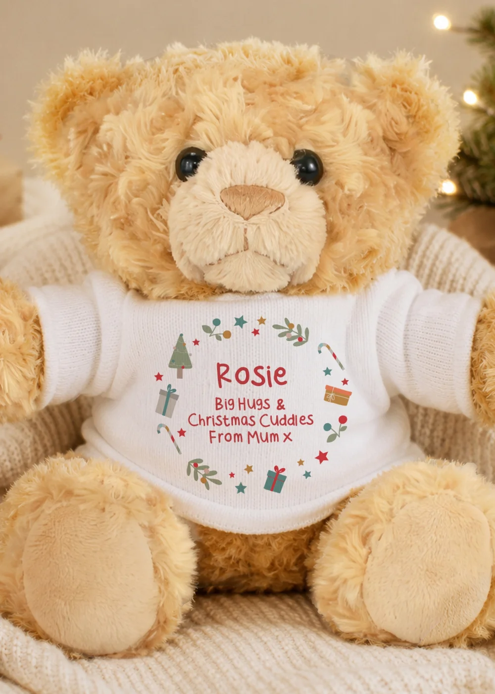 Personalised Memento Company Brown Christmas Bear - One Size Image 3