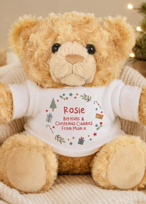 Personalised Memento Company Brown Christmas Bear - One Size Image 3