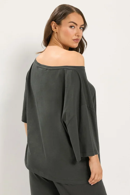 Yours Curve Grey Off Shoulder Tee - 14 Image 4