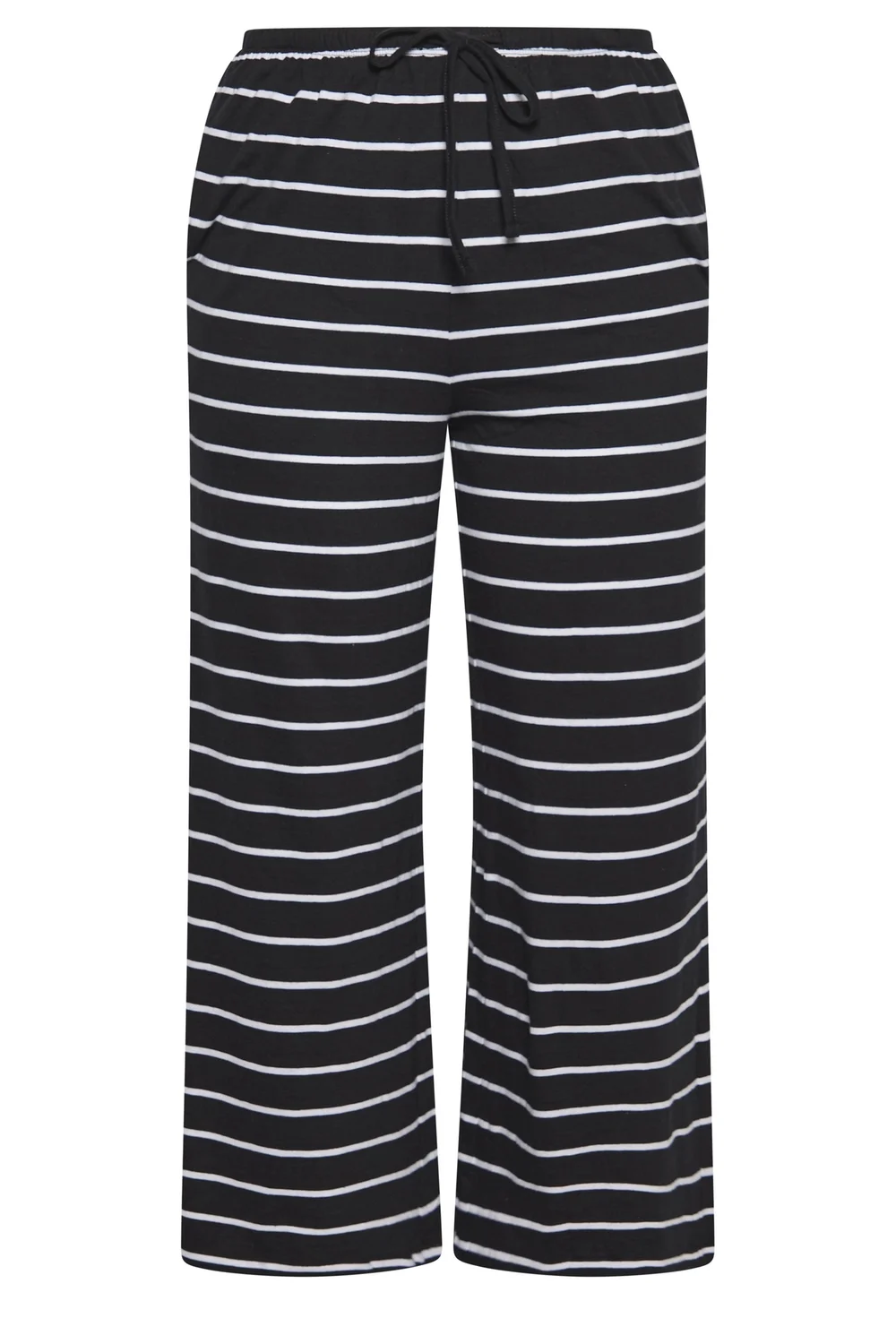 Yours Curve Black & White Striped Wide Leg Trousers - 16/L28 Image 5