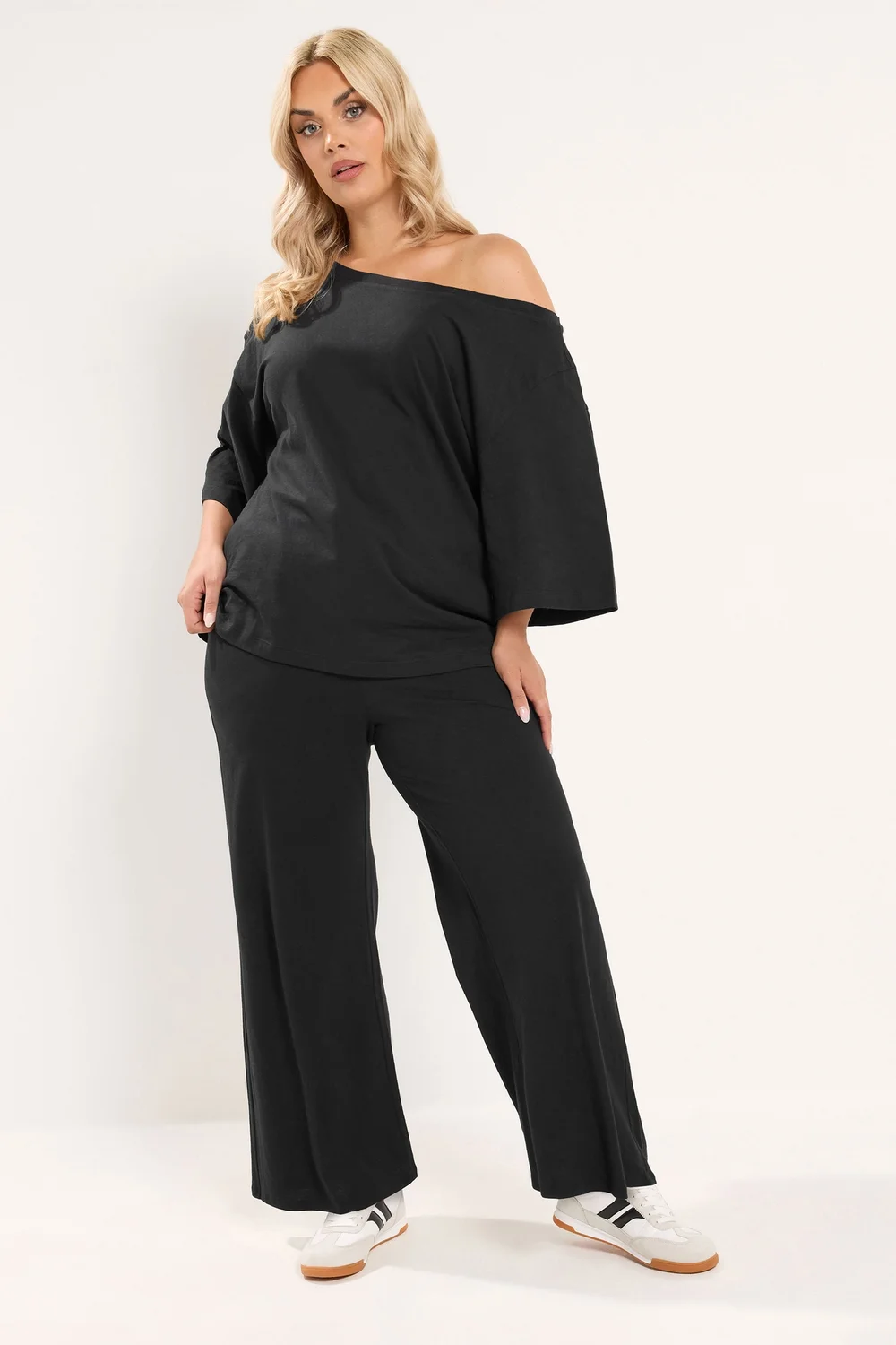 Yours Curve Black Off Shoulder Tee - 22-24 Image 2