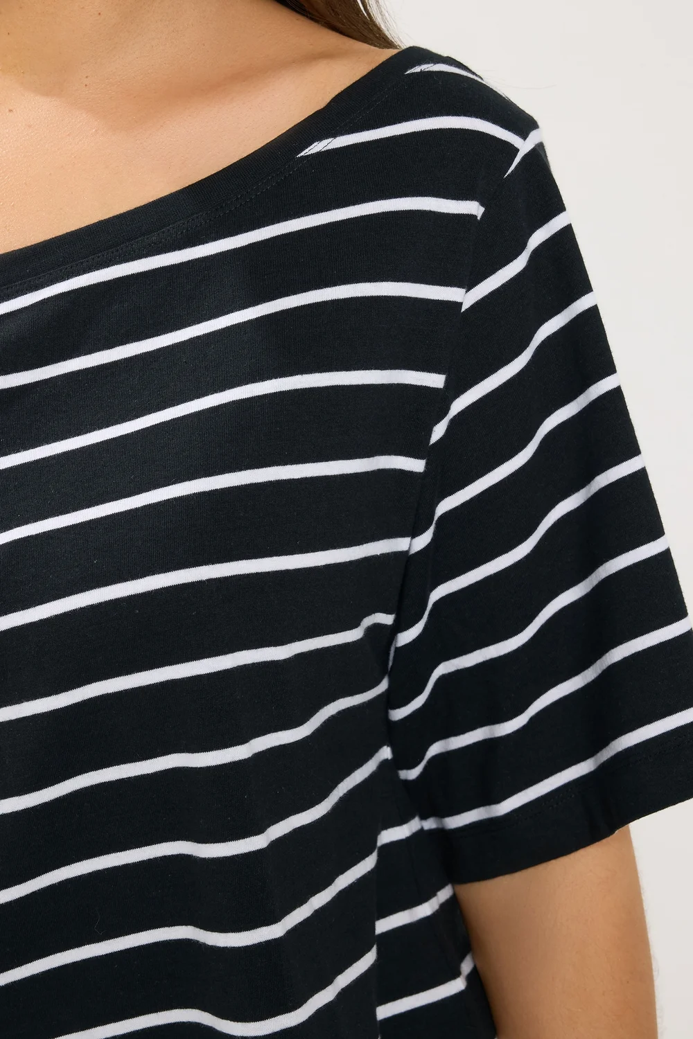 Yours Curve Black & White Stripe Off The Shoulder T-Shirt - 16 Image 4