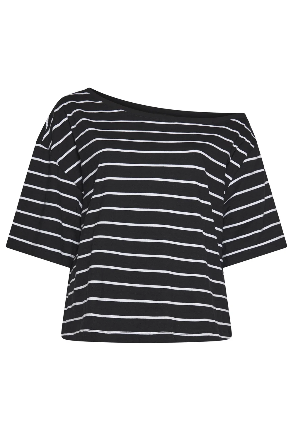 Yours Curve Black & White Stripe Off The Shoulder T-Shirt - 16 Image 5