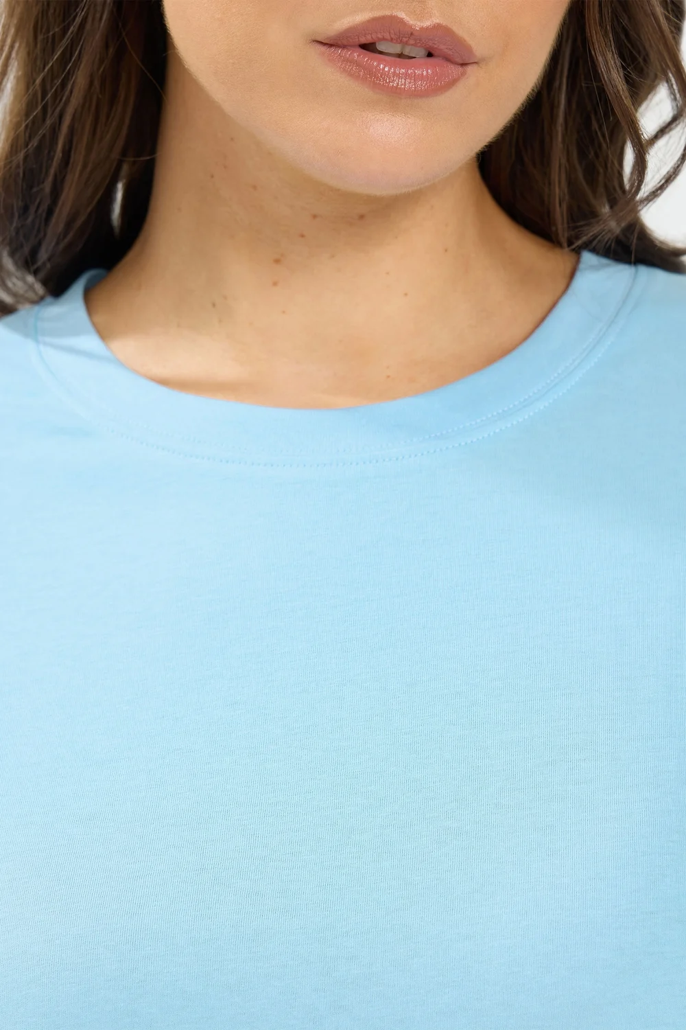 Yours Curve Baby Blue Relaxed Cotton Top - 26-28 Image 4