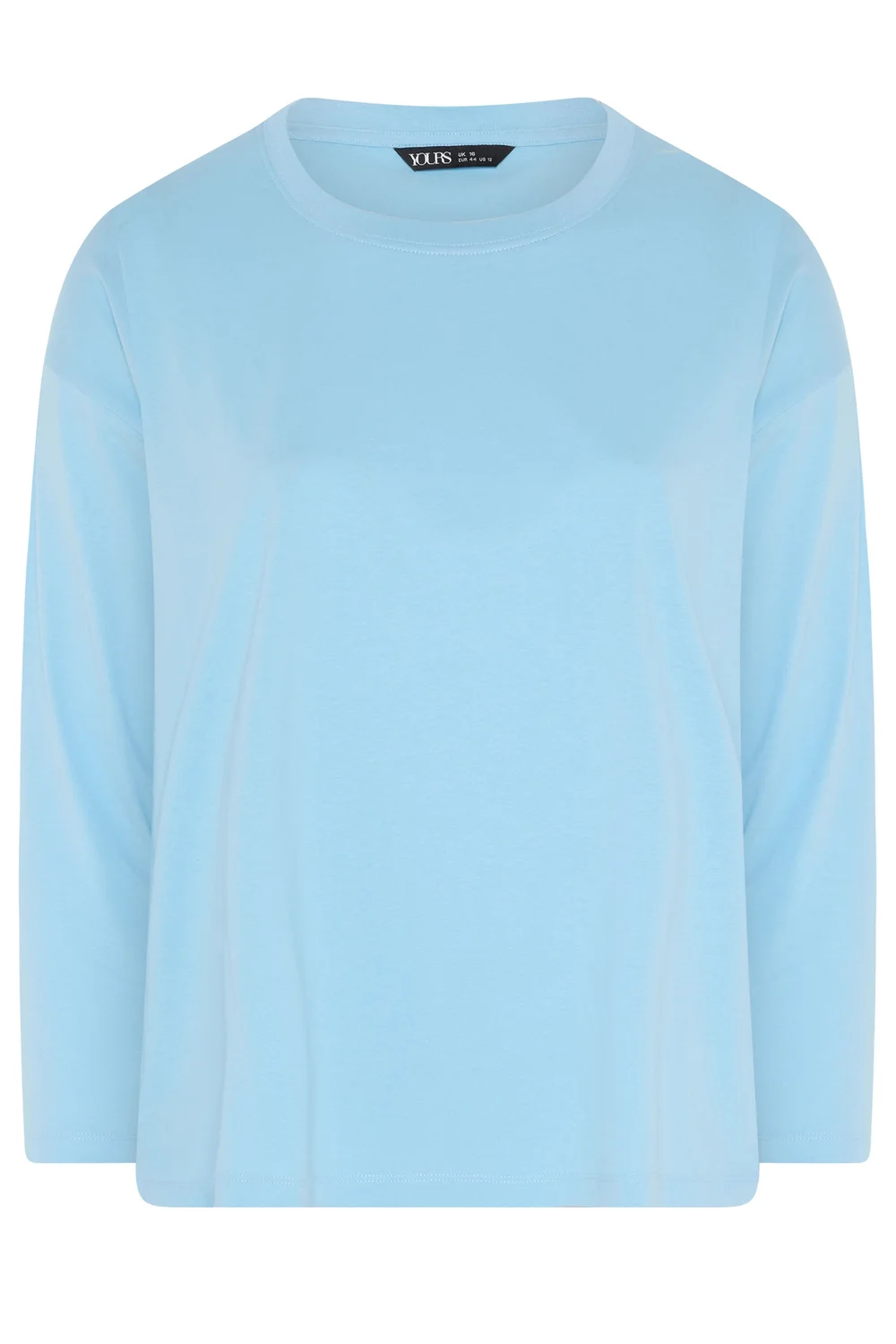 Yours Curve Baby Blue Relaxed Cotton Top - 26-28 Image 5