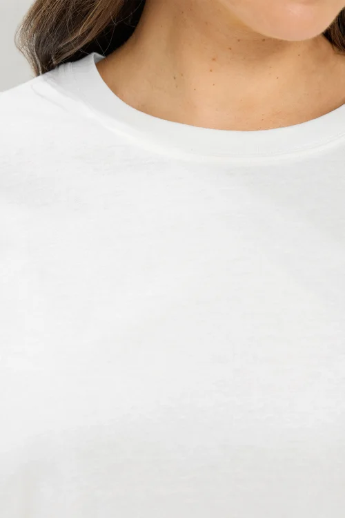 Yours Curve Ivory White Relaxed Cotton Top - 14 Image 4