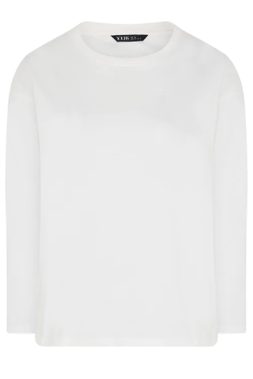 Yours Curve Ivory White Relaxed Cotton Top - 14 Image 5