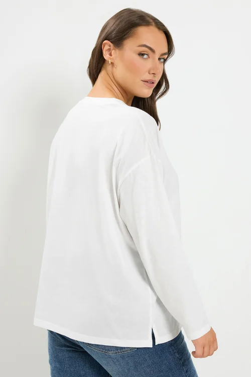 Yours Curve Ivory White Relaxed Cotton Top - 14 Image 3