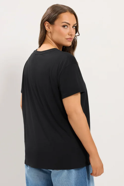 Yours Curve Black Studded Animal Heart T-Shirt - 20 Image 3