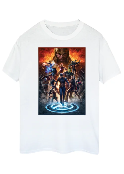 Spiral Galaxy Marvel Avengers Endgame Heroes At War White Graphic T-Shirt - XL Image 1