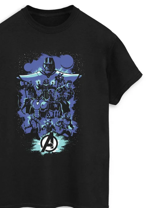 Spiral Galaxy Marvel Avengers Endgame Space Sketch Black Graphic T-Shirt - 5XL Image 2