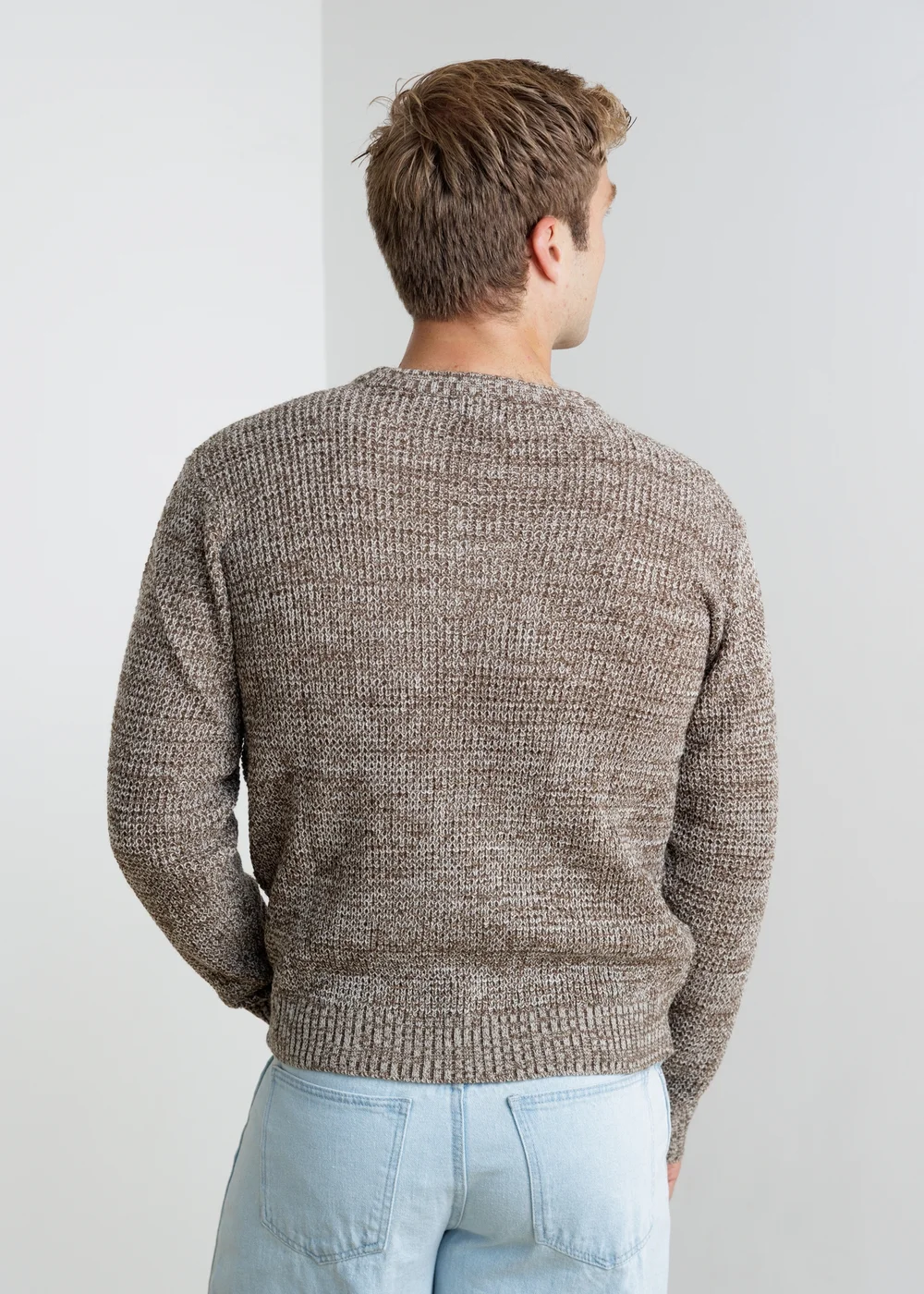 Influence Brown Knit Crew Neck Long Sleeve Knit Jumper - L Image 2