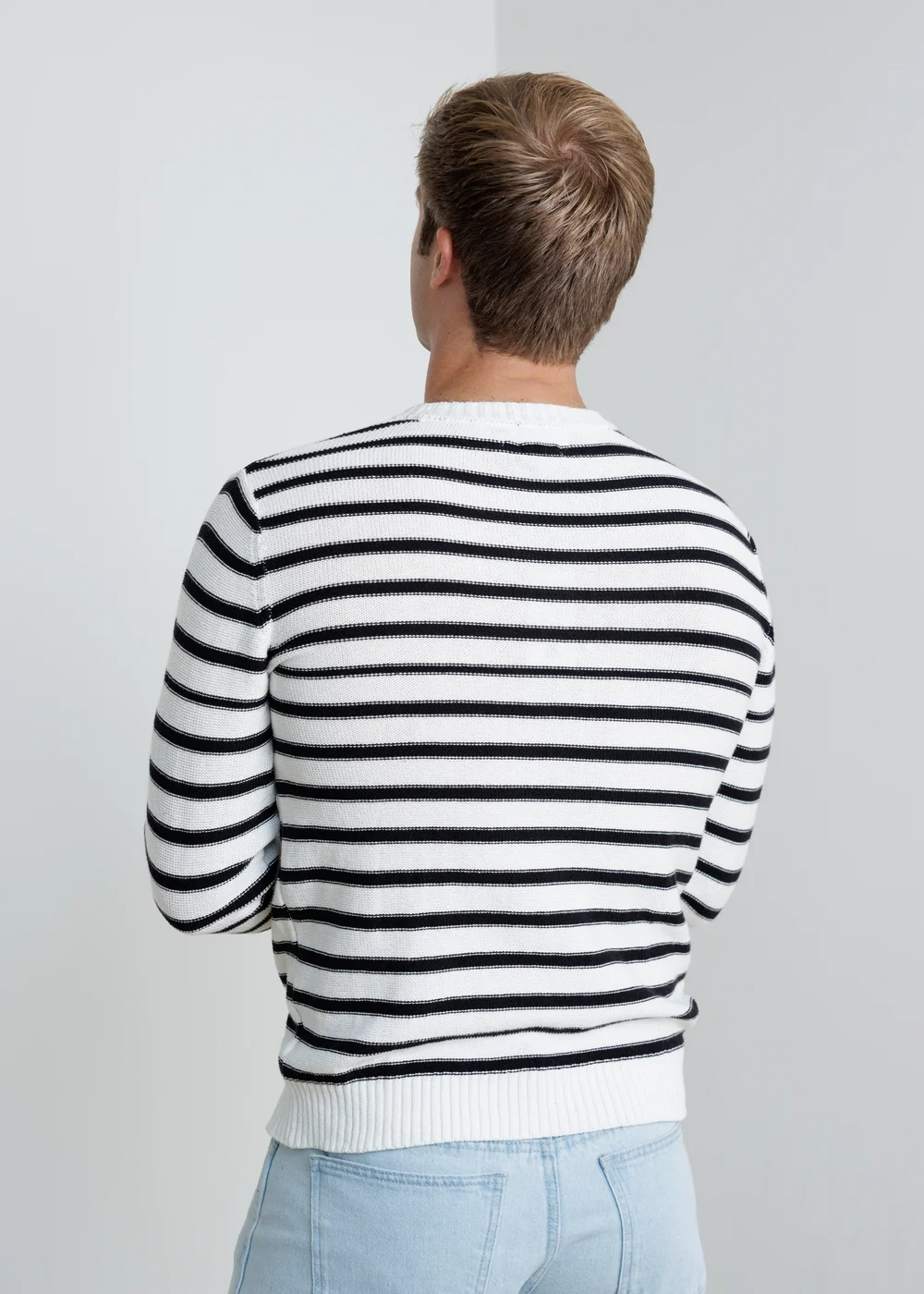 Influence Black Crew Neck Striped Long Sleeve Knit Jumper - S Image 2