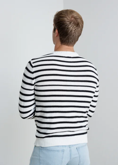 Influence Black Crew Neck Striped Long Sleeve Knit Jumper - S Image 2