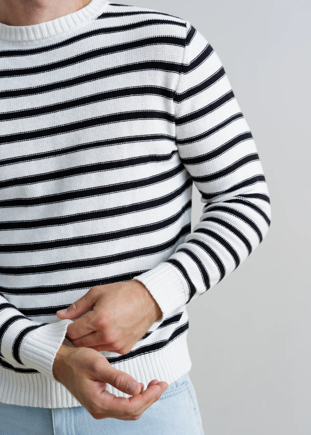 Influence Black Crew Neck Striped Long Sleeve Knit Jumper - S Image 3