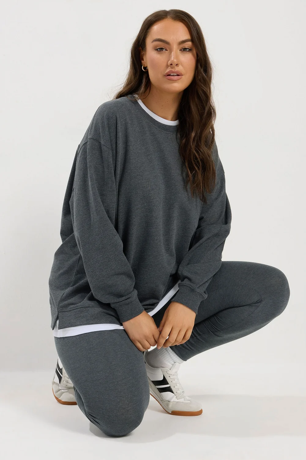 Yours Curve Charcoal Grey 2-In-1 Jumper - 16 Image 1