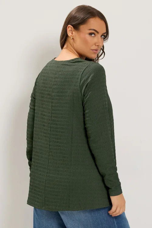 Yours Curve Khaki Green Swing Top - 30-32 Image 3