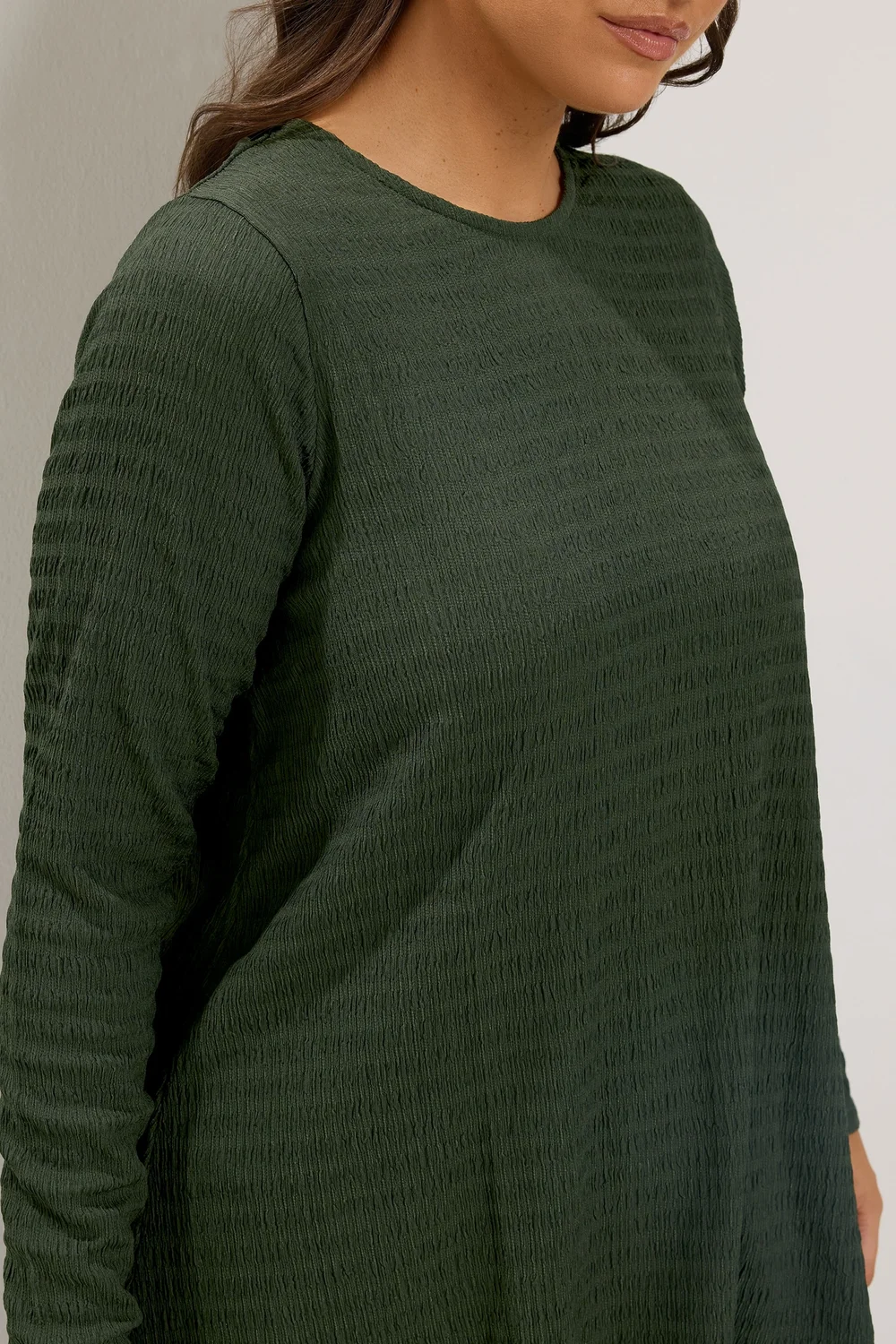 Yours Curve Khaki Green Swing Top - 30-32 Image 4