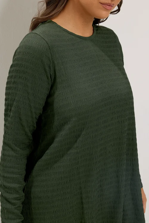 Yours Curve Khaki Green Swing Top - 30-32 Image 4