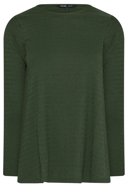 Yours Curve Khaki Green Swing Top - 30-32 Image 5