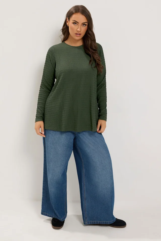Yours Curve Khaki Green Swing Top