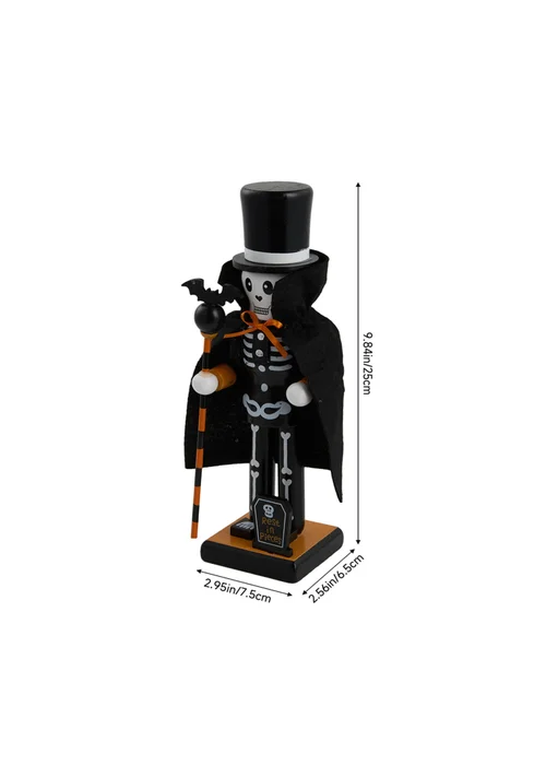 Lifeideas Halloween Wooden Skull Nutcracker Figurine Decoration - One Size Image 2