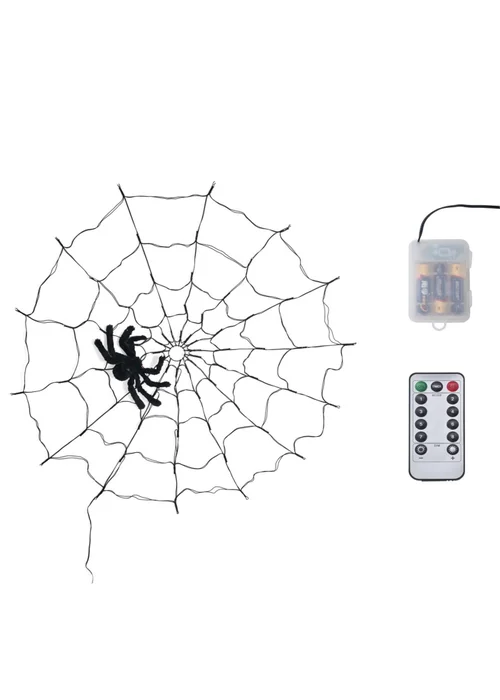 Lifeideas Halloween Spider Web Lights with Spider & Remote Control - One Size Image 4
