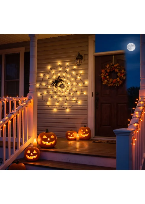 Lifeideas Halloween Spider Web Lights with Spider & Remote Control - One Size Image 3