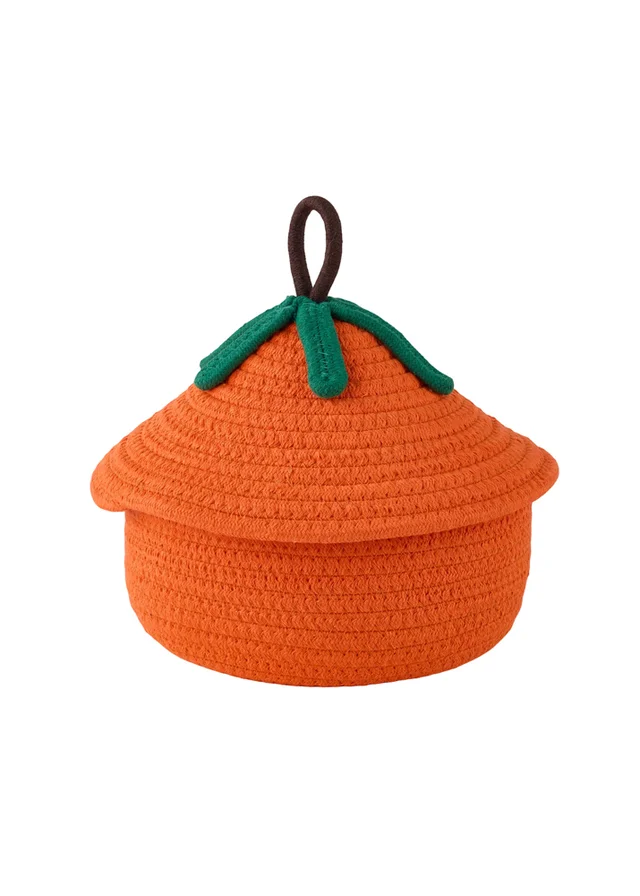 Lifeideas Pumpkin‑Shaped Cotton Rope Storage Baskets, Set of 2
