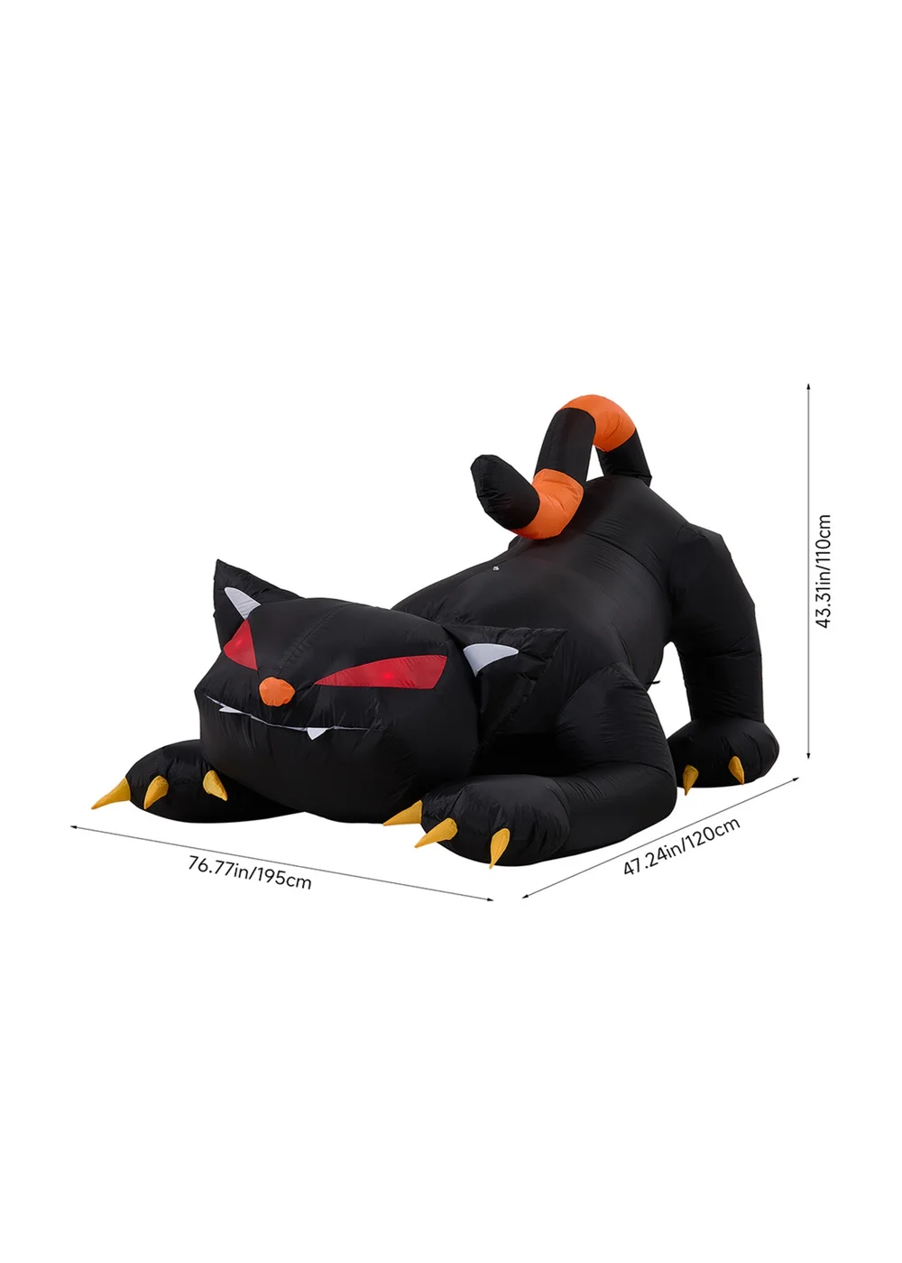 Lifeideas 1.8 m Halloween Inflatable Shaking‑Head Black Cat Decoration - One Size Image 2