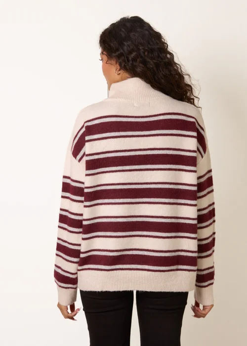 Blue Vanilla Red Stripe Knit Zip Top Jumper - M/L Image 4