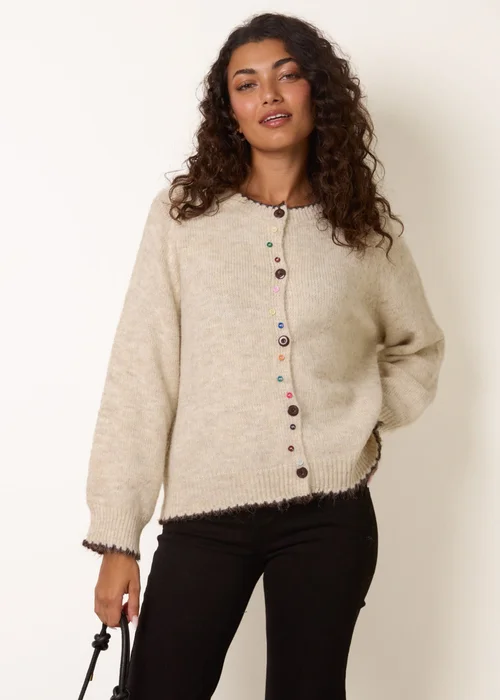 Blue Vanilla Beige Multicoloured Button Cardigan - M/L Image 3