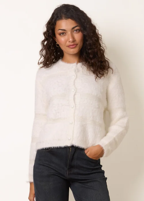 Blue Vanilla Cream Soft Touch Button Cardigan - M/L Image 2