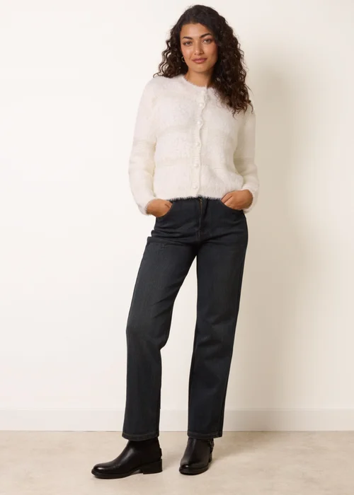 Blue Vanilla Cream Soft Touch Button Cardigan - M/L Image 3