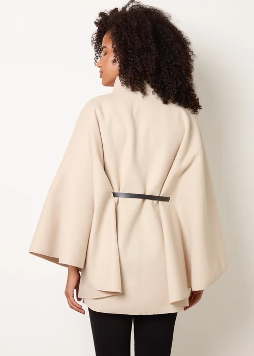 Blue Vanilla Stone Funnel Neck Tie Front Cape - One Size Image 4