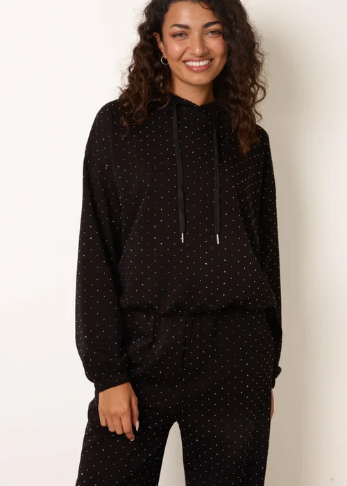 Blue Vanilla Black Diamante Hooded Wide Leg Lounge Set - M/L Image 2